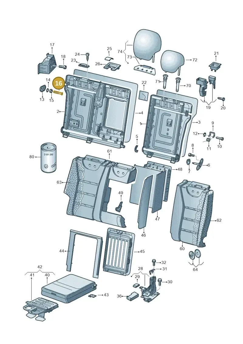 4B9885619C — Volkswagen Touareg                08> (2007-) diagram 616885700, position 16