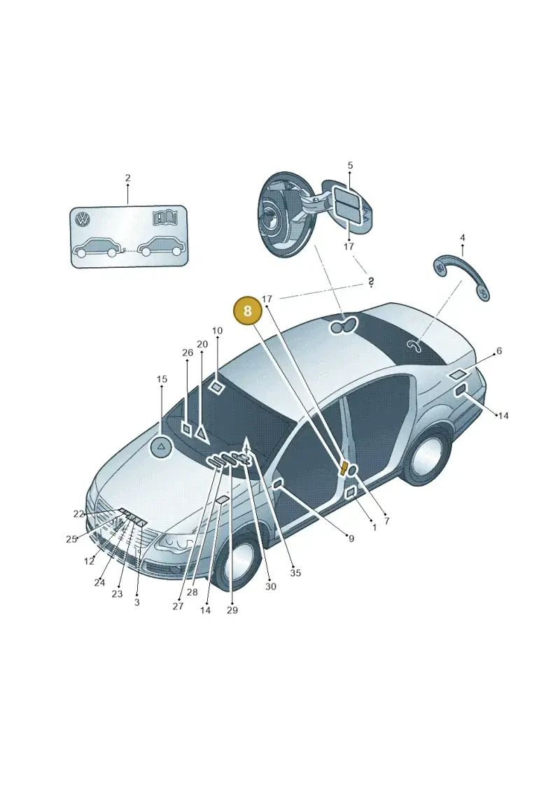 4D0010142A — Volkswagen Passat CC (2011-2016) diagram 656010000, position 8