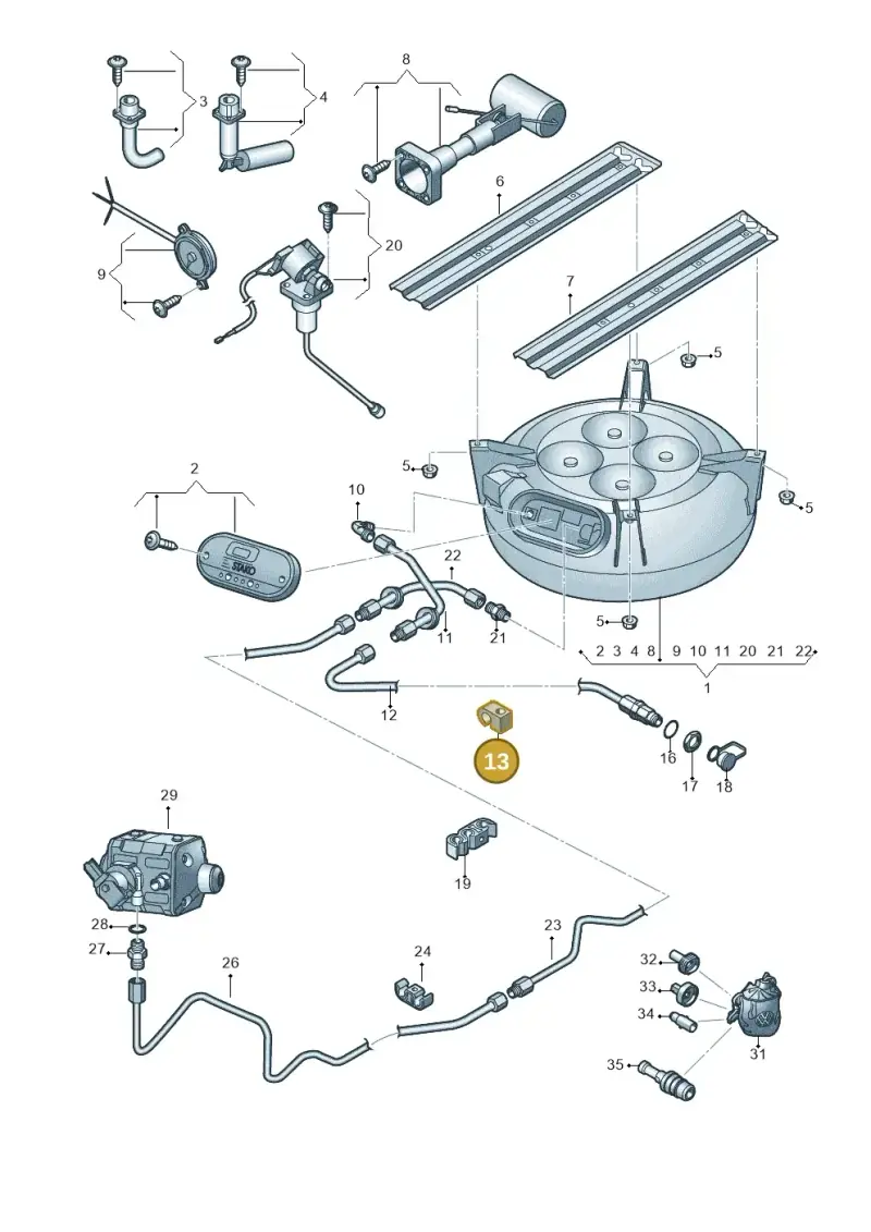 4D0201278Q — Volkswagen Caddy Maxi Kombi (2010-2015) diagram 690201110, position 13