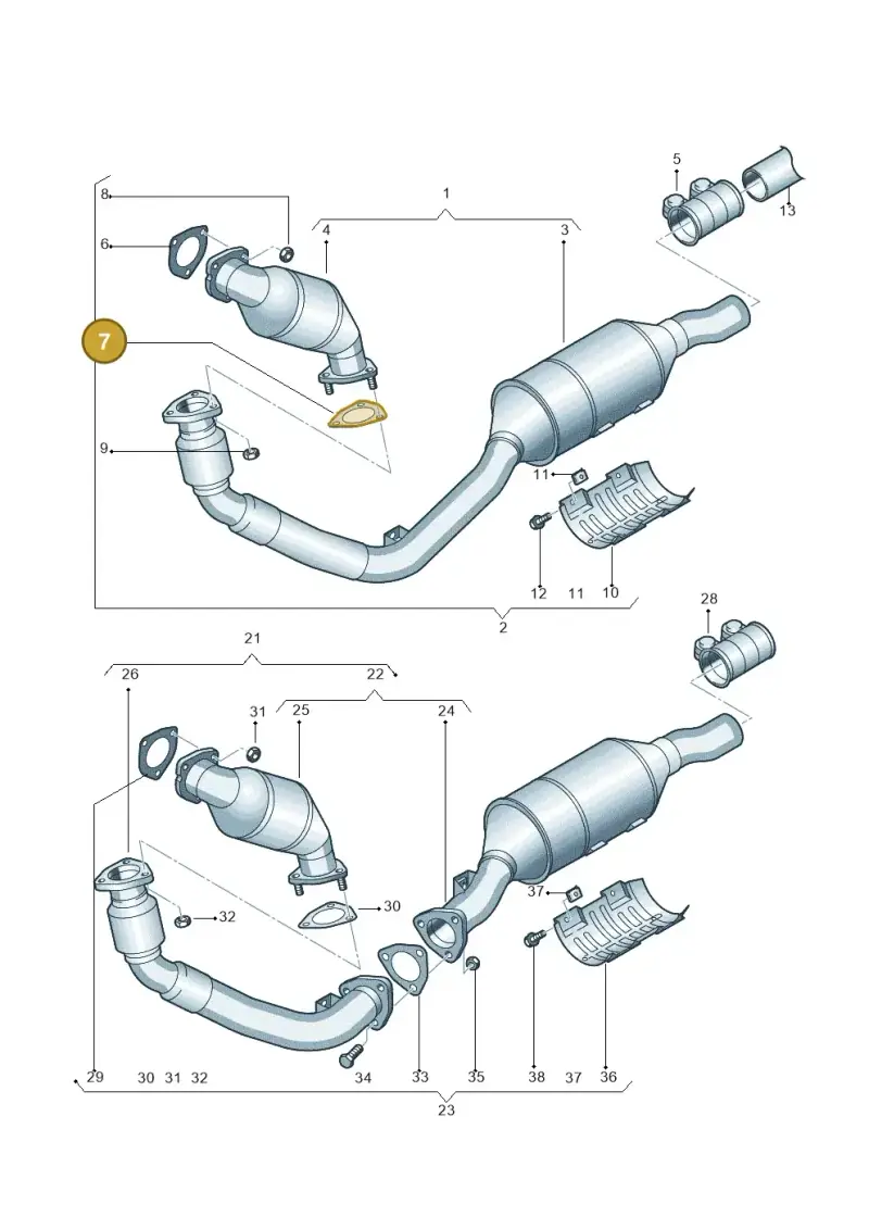4D0253115E — Volkswagen PASSAT/4MOTION/W8 (2002-2005) diagram 223097110, position 7