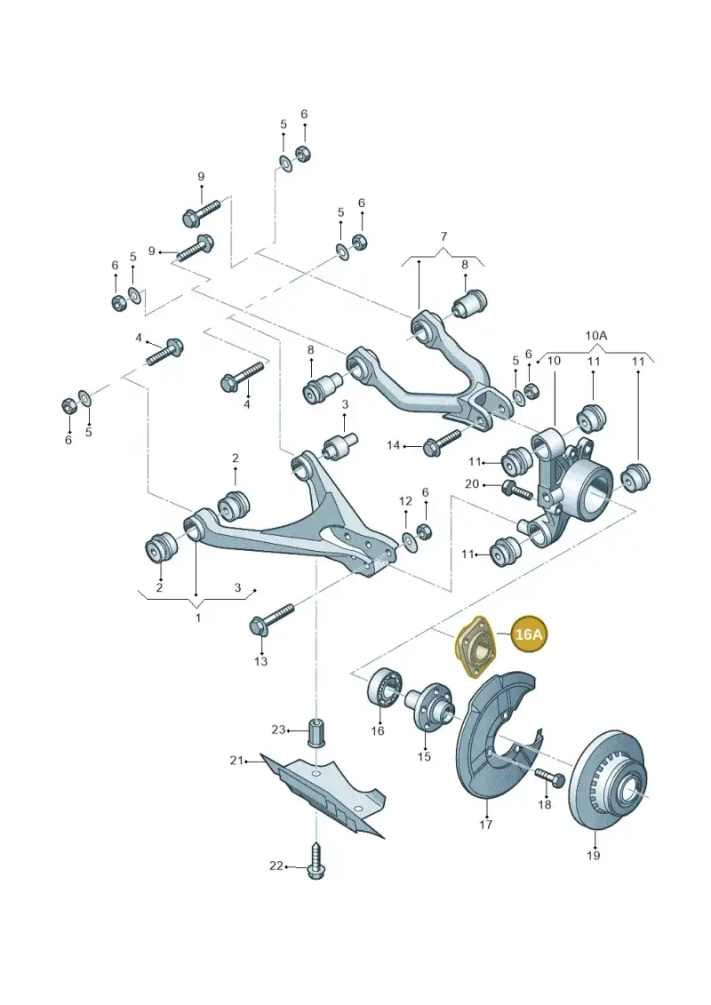 4D0407625H — Volkswagen PASSAT/4MOTION/W8 (2002-2005) diagram 195505300, position 16A