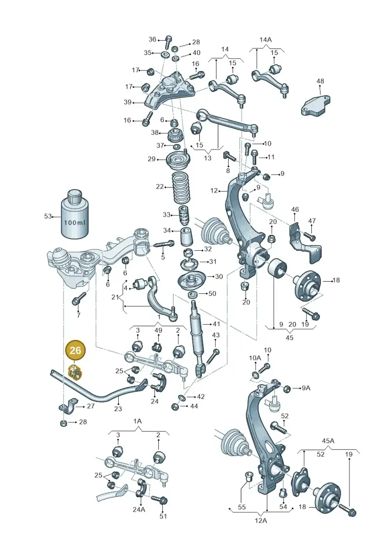 4D0411327H — Volkswagen PASSAT                 00> (2000-) diagram 156407100, position 26
