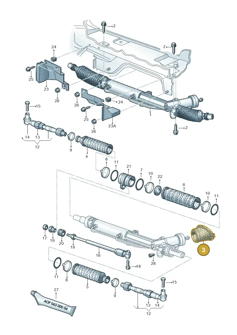 4D0422326 — Volkswagen Passat syncro/4Motion (1998-2000) diagram 218422400, position 3