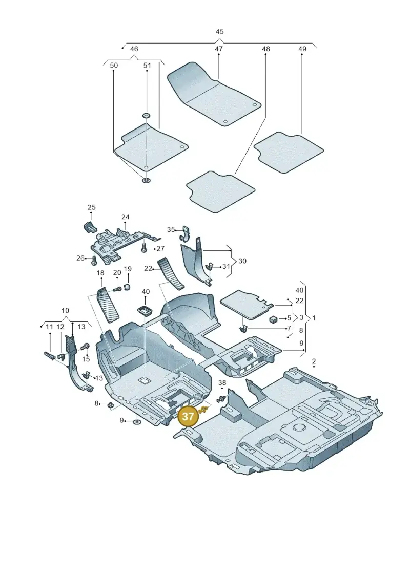 4D0807300 — Volkswagen Touareg (2017-2023) diagram 439863000, position 37