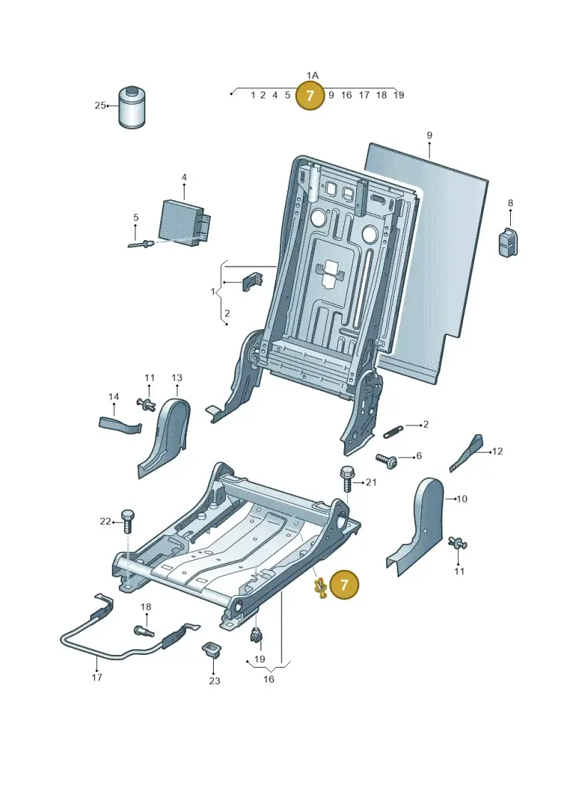 4D0863788 — Volkswagen Golf Sportsvan 1.6 (2014-2020) diagram 780885200, position 7