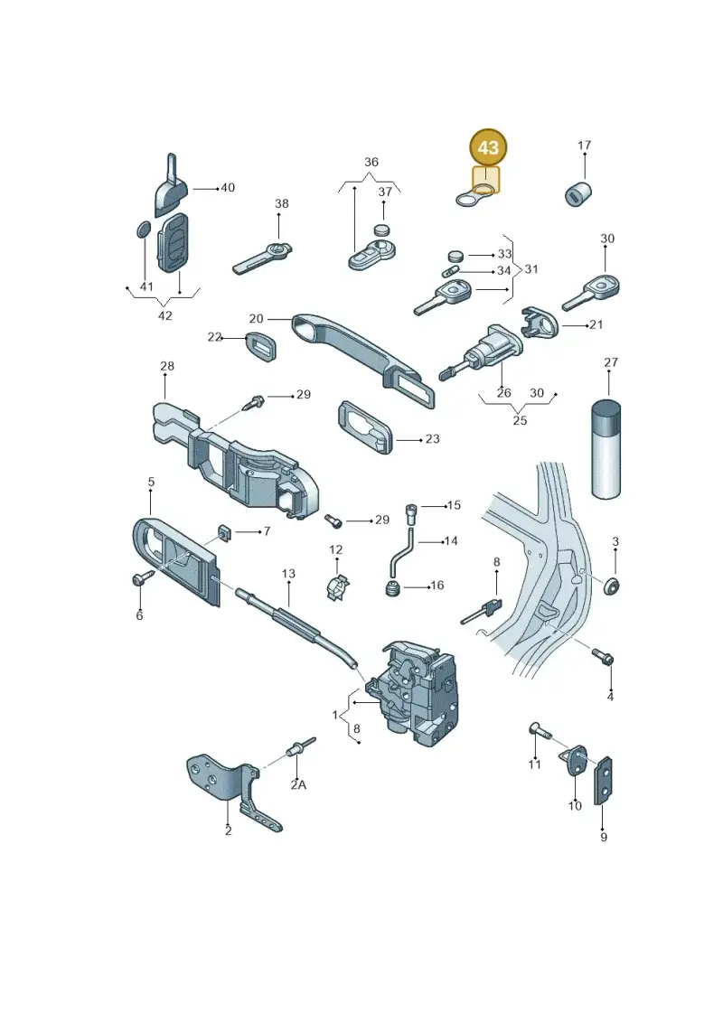 4D0905835 — Volkswagen New Beetle (1998-2001) diagram 206837000, position 43