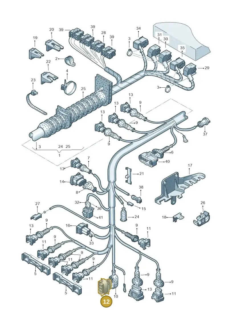 4D0906232 — Volkswagen PASSAT/4MOTION/W8 (2002-2005) diagram 156971140, position 12