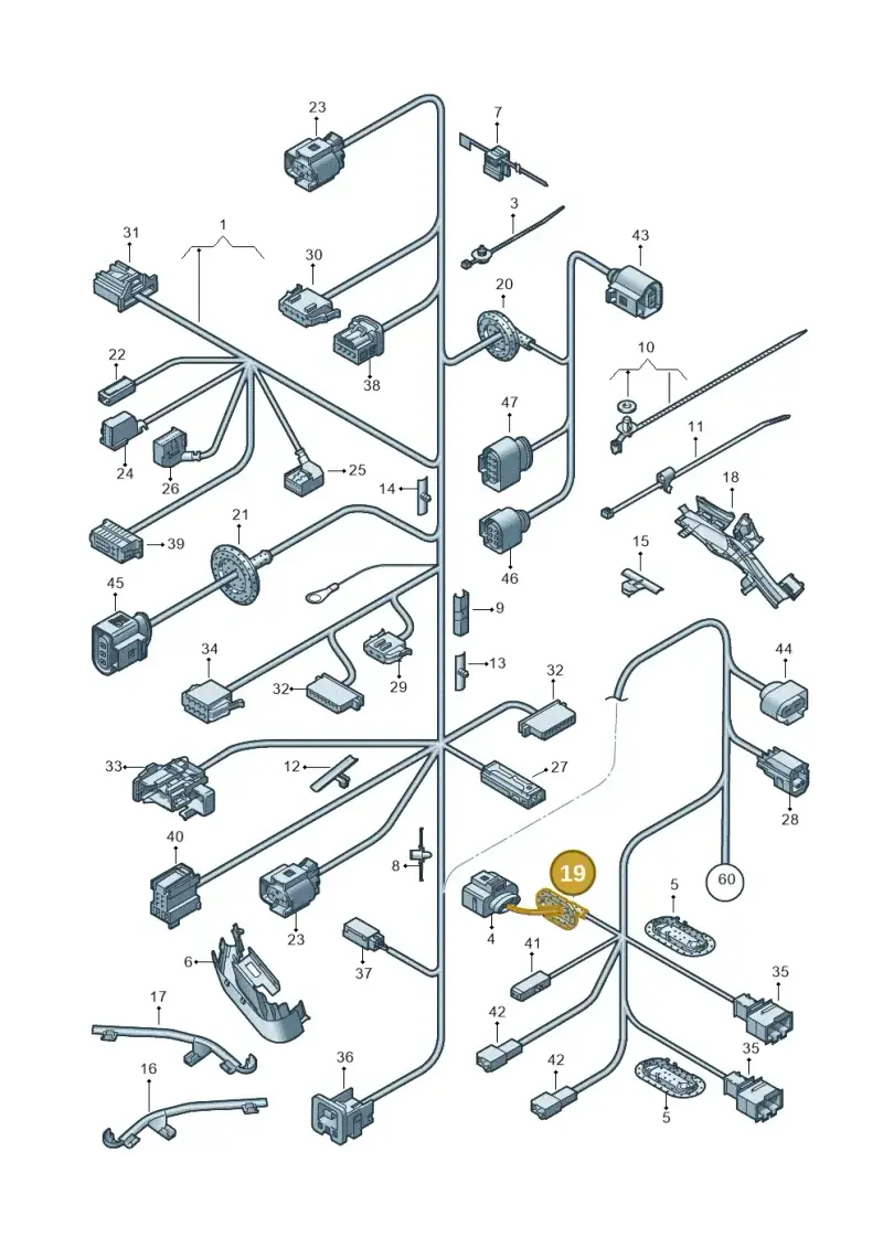 4D0971908B — Volkswagen Passat CC (2011-2016) diagram 460972020, position 19