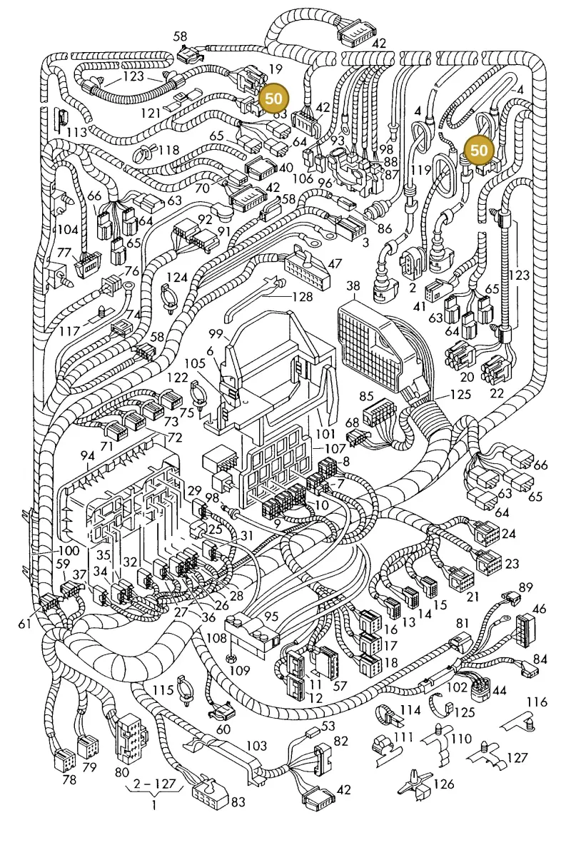 4D0972571 — Volkswagen POLO (2005-) diagram 225971850, position 50