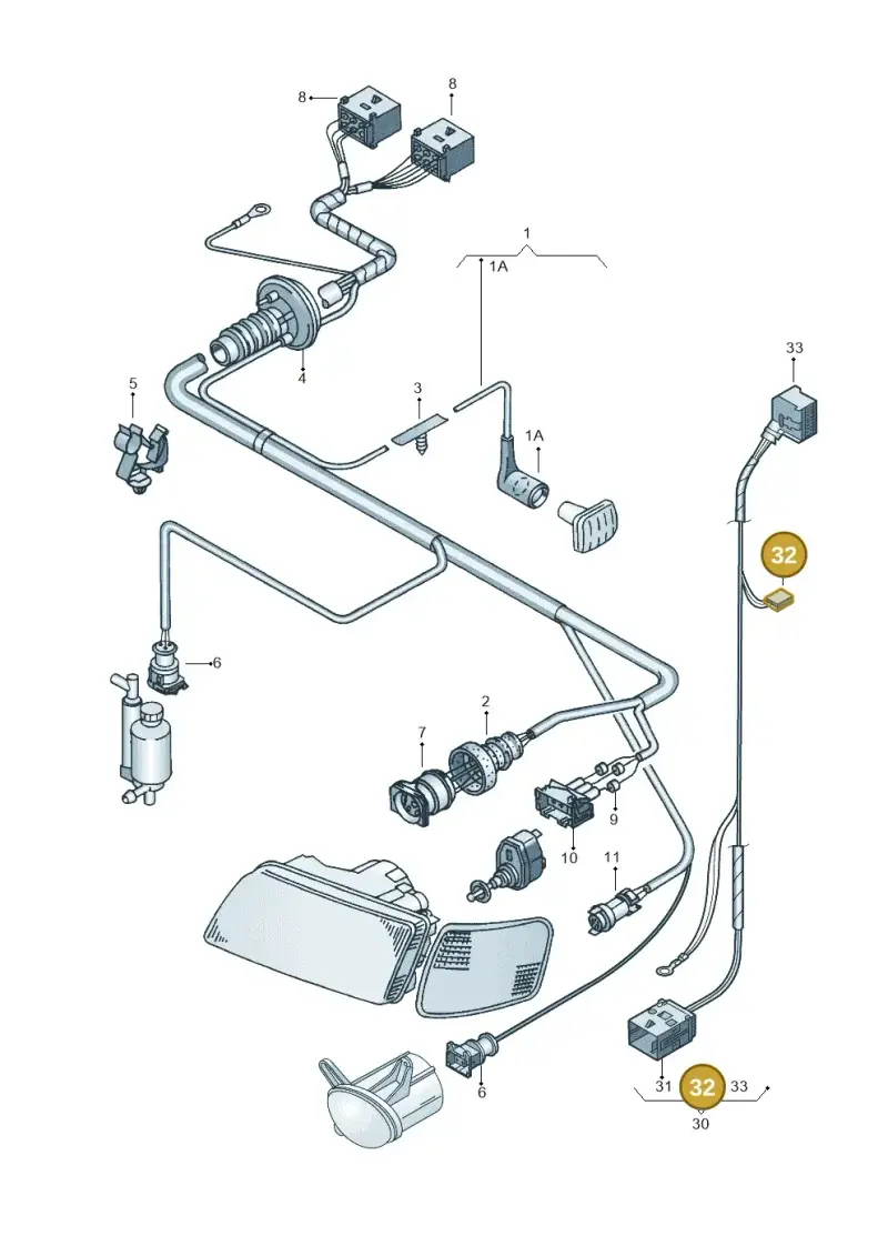 4D0972623 — Volkswagen PASSAT/4MOTION/W8 (2002-2005) diagram 157971400, position 32