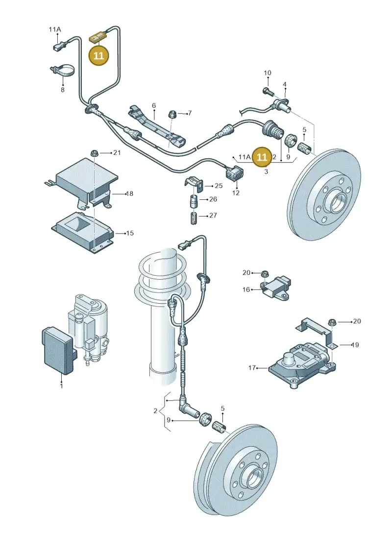 4D0972643 — Volkswagen PASSAT/4MOTION/W8 (2002-2005) diagram 195927000, position 11