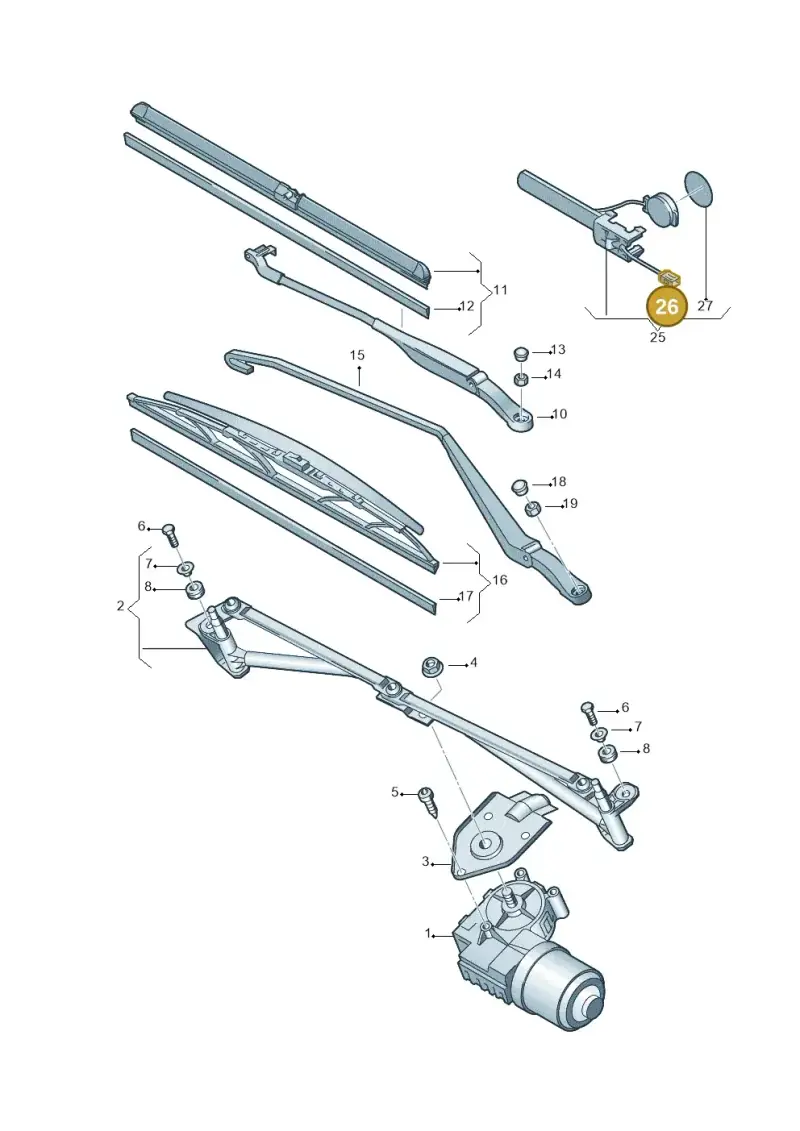 4D0972643 — Volkswagen Polo (2008-2009) diagram 461955000, position 26