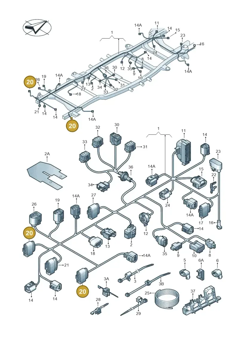 4D0973725 — Volkswagen Amarok twin cab (2022-) diagram 749971850, position 20