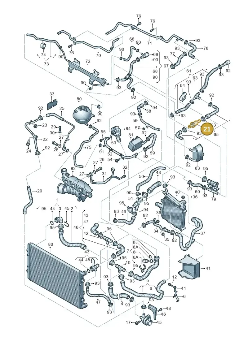 4E0121113 — Volkswagen Scirocco 2.0 (2014-2017) diagram 649121340, position 21