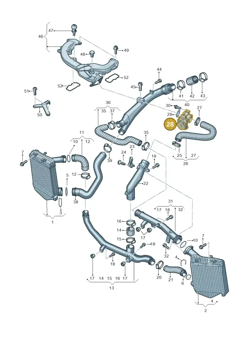 4E0145950J — Volkswagen Touareg (2010-2012) diagram 693145850, position 28