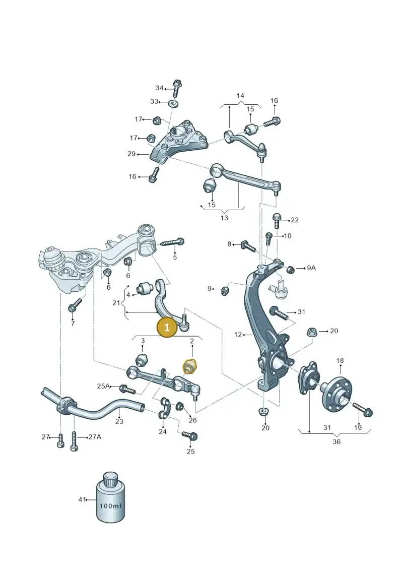 4E0407151K — Volkswagen Phaeton 4motion (2010-2016) diagram 258407000, position 1
