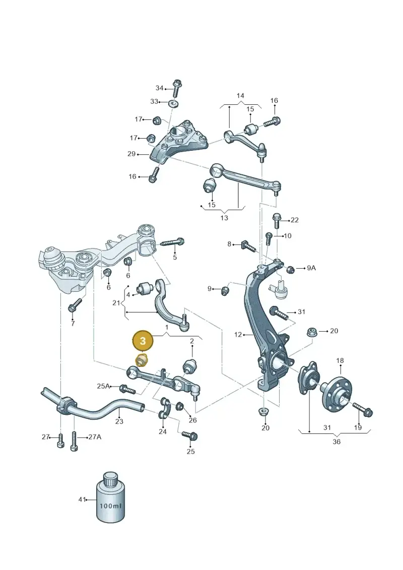 4E0407182C — Volkswagen Phaeton 4motion (2010-2016) diagram 258407000, position 3