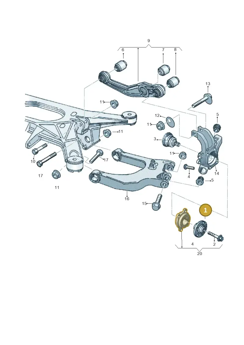 4E0407613C — Volkswagen Phaeton (lang) (2003-2006) diagram 258505050, position 1