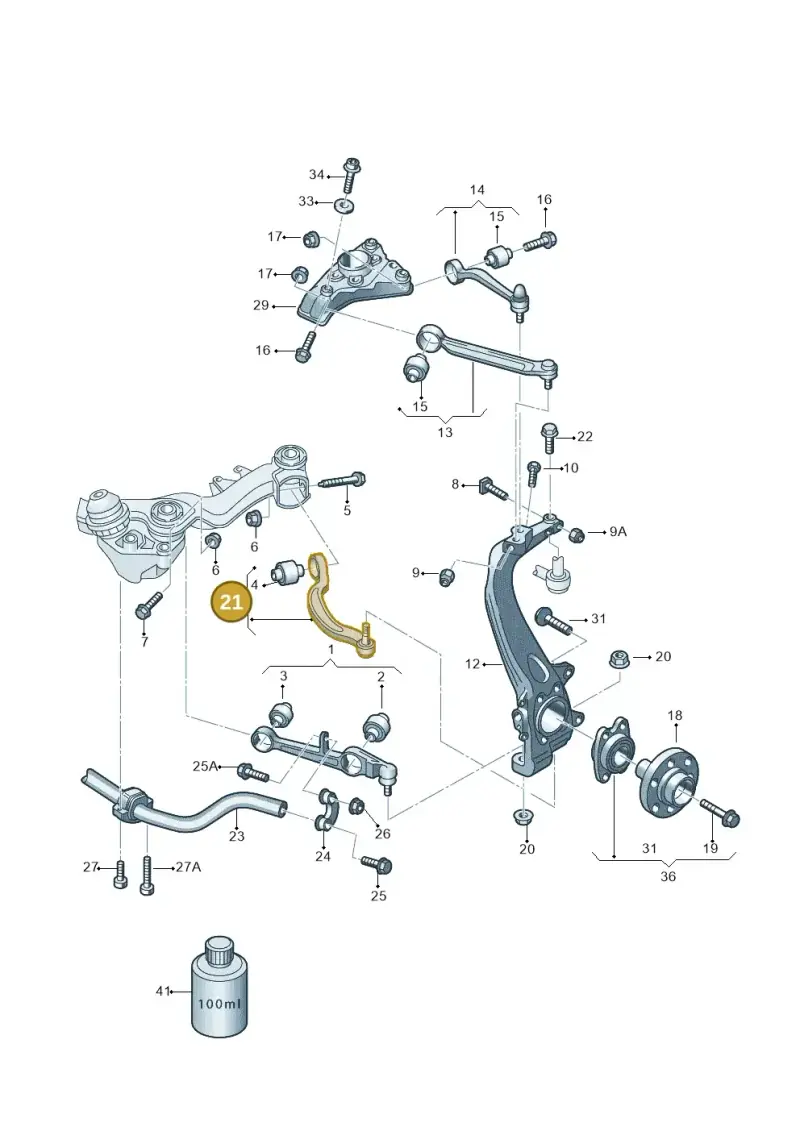 4E0407694N — Volkswagen Phaeton 4motion (2010-2016) diagram 258407000, position 21