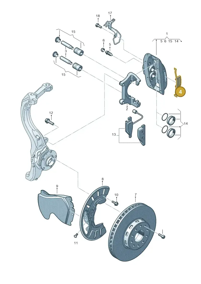 4E0615269B — Volkswagen Phaeton 4motion (2010-2016) diagram 667615530, position 4