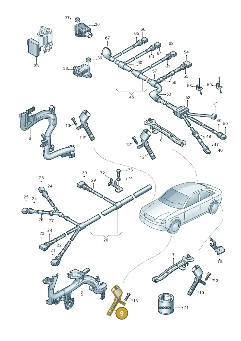 4E0927803F — Volkswagen Phaeton 4motion (2010-2016) diagram 258927000, position 9