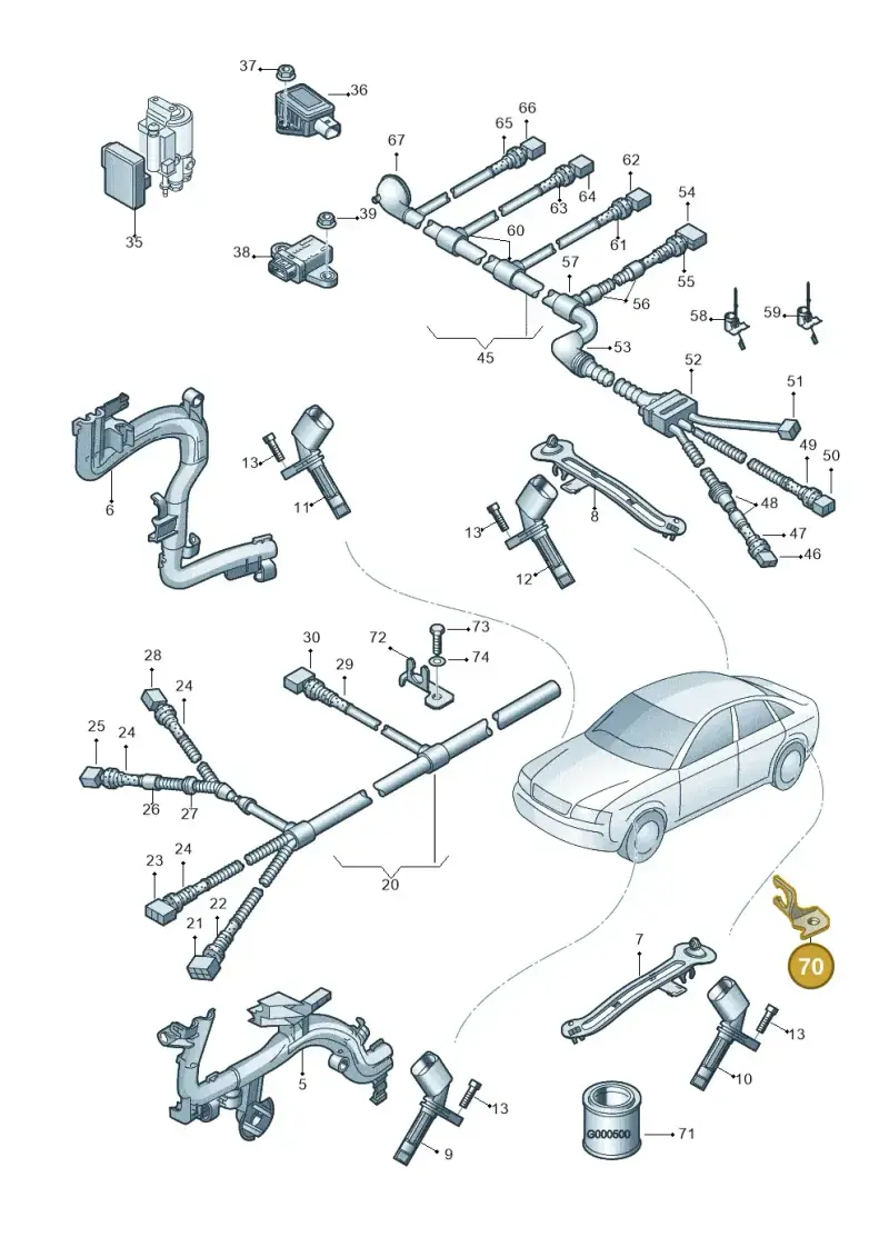 4E0971845AR — Volkswagen Phaeton 4motion (2010-2016) diagram 258927000, position 70