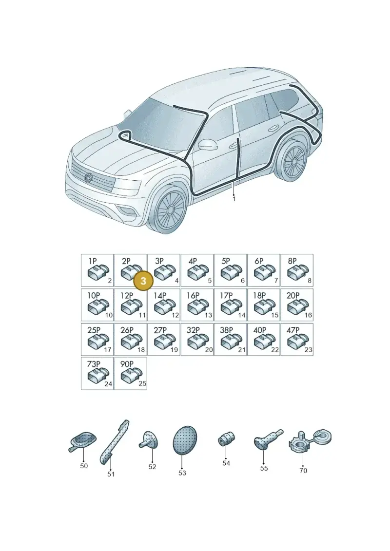 4E0972401 — Volkswagen Teramont X (2021-2023) diagram 519971840, position 3