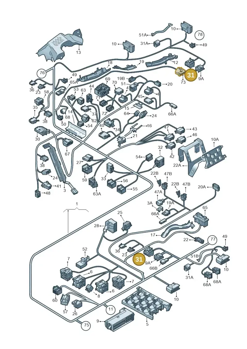 4E0972586 — Volkswagen Touran 2.0 (2010-2015) diagram 409971820, position 31