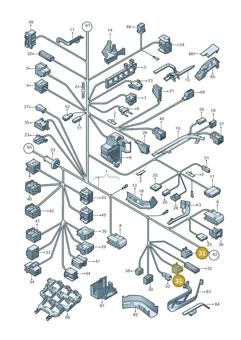 4E0972586 — Volkswagen Passat CC (2011-2016) diagram 460971830, position 31