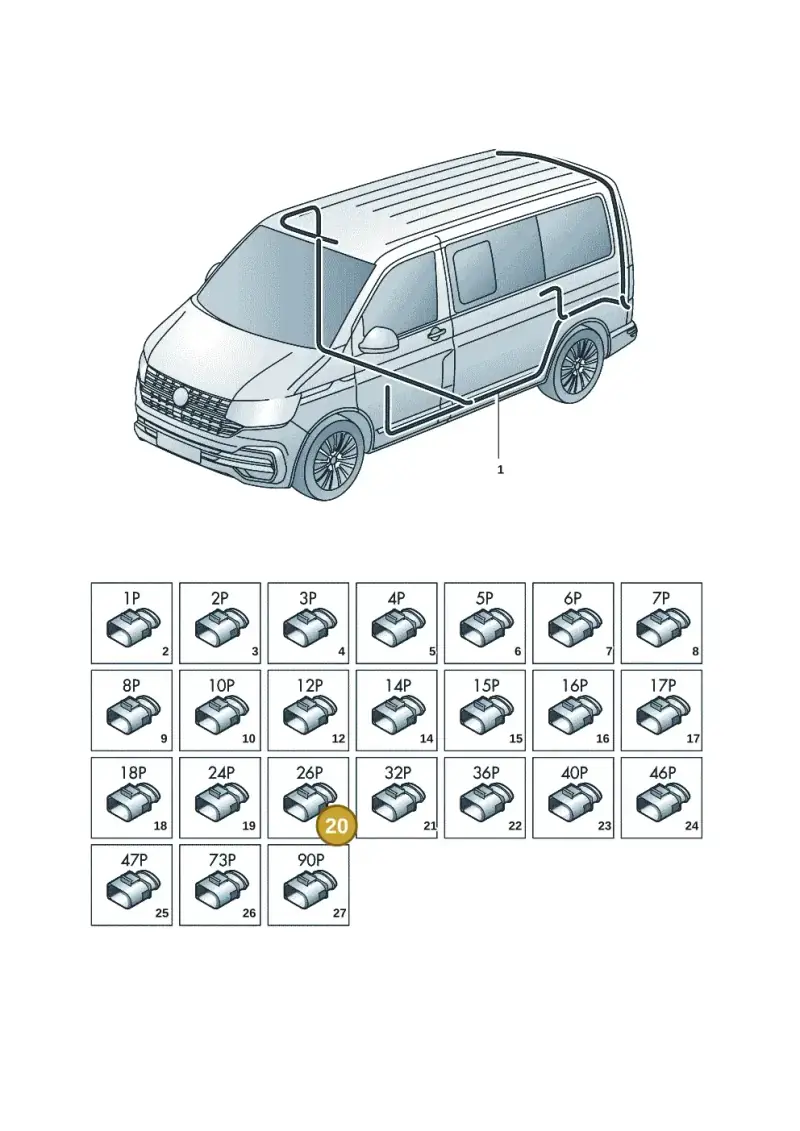 4E0972726 — Volkswagen Transport. multivan (2019-2024) diagram 7em971080, position 20