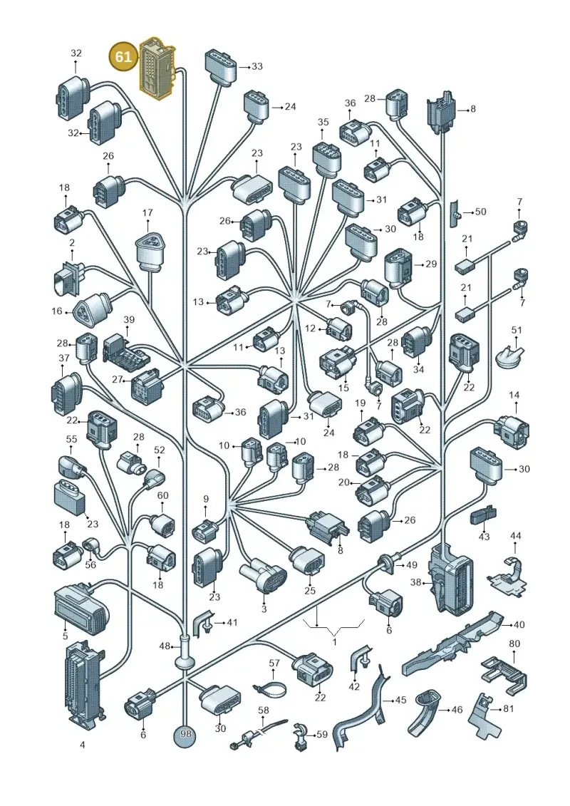 4E0973812C — Volkswagen Polo (2012-2014) diagram 672971810, position 61