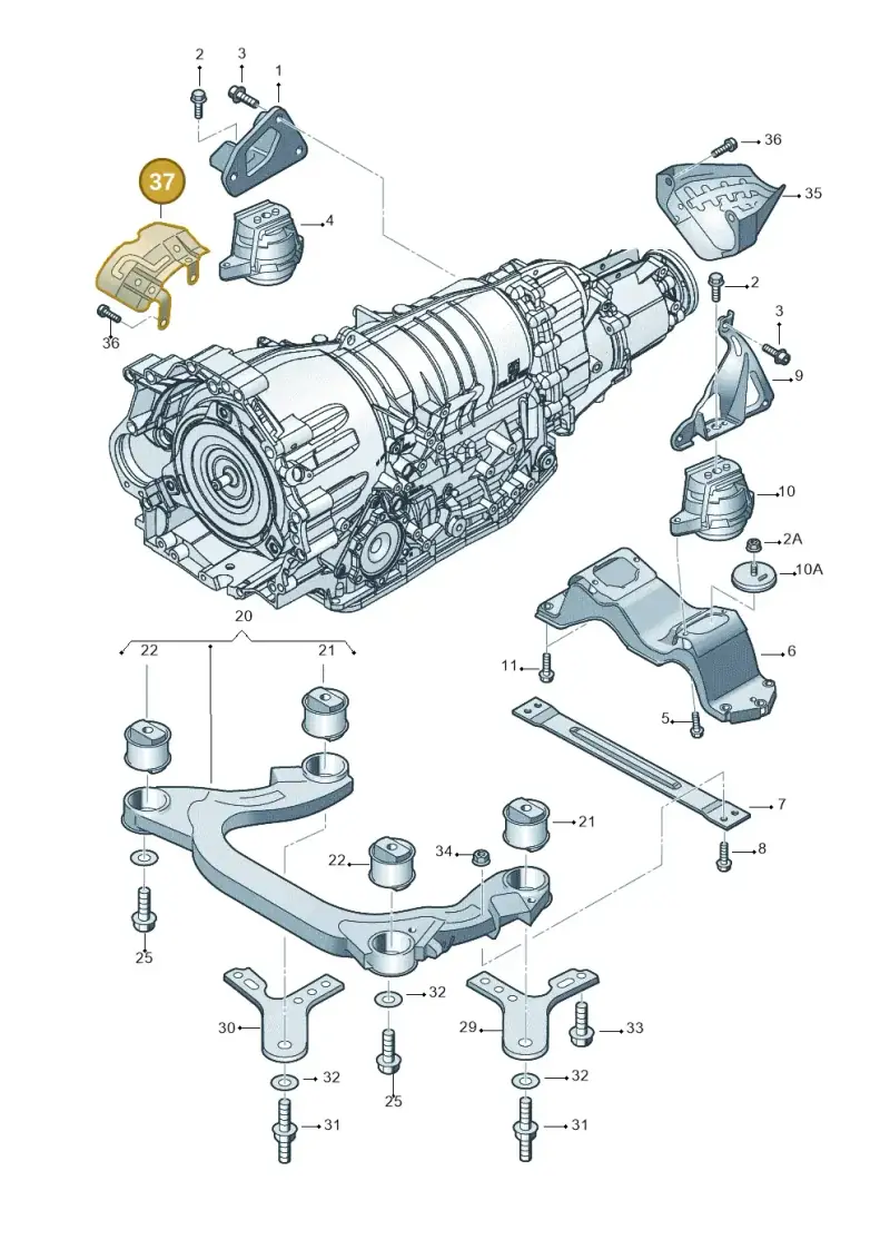 4F0301325 — Volkswagen Phaeton 4motion (2010-2016) diagram 258399850, position 37