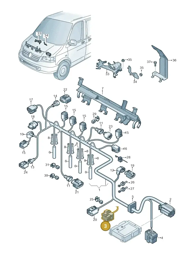4F0937731A — Volkswagen Caravelle (2015-2019) diagram 679971060, position 3