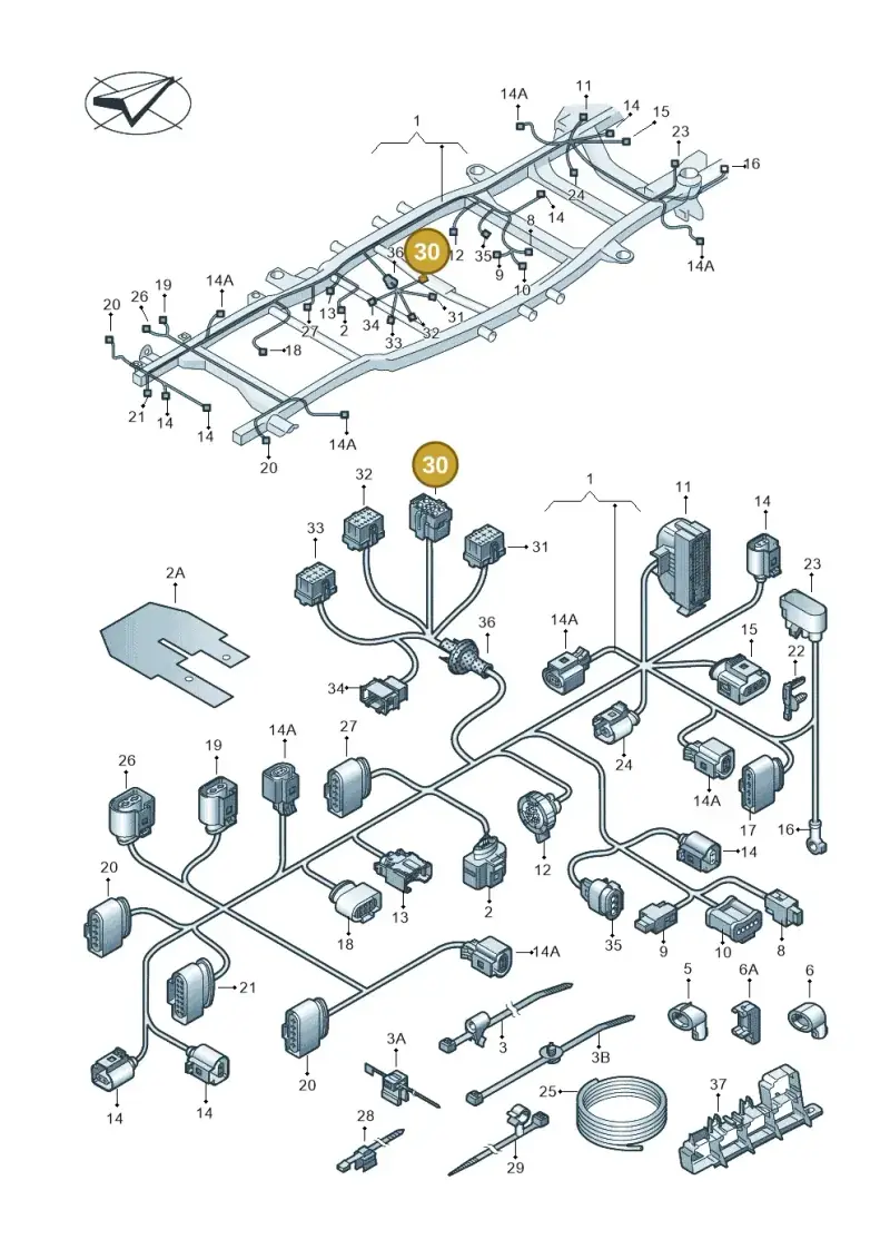 4F0937733A — Volkswagen Amarok twin cab (2012-2016) diagram 749971850, position 30