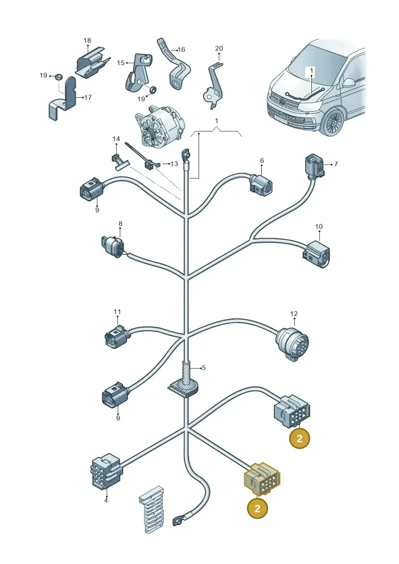 4F0937733A — Volkswagen Caravelle (2015-2019) diagram 861971080, position 2