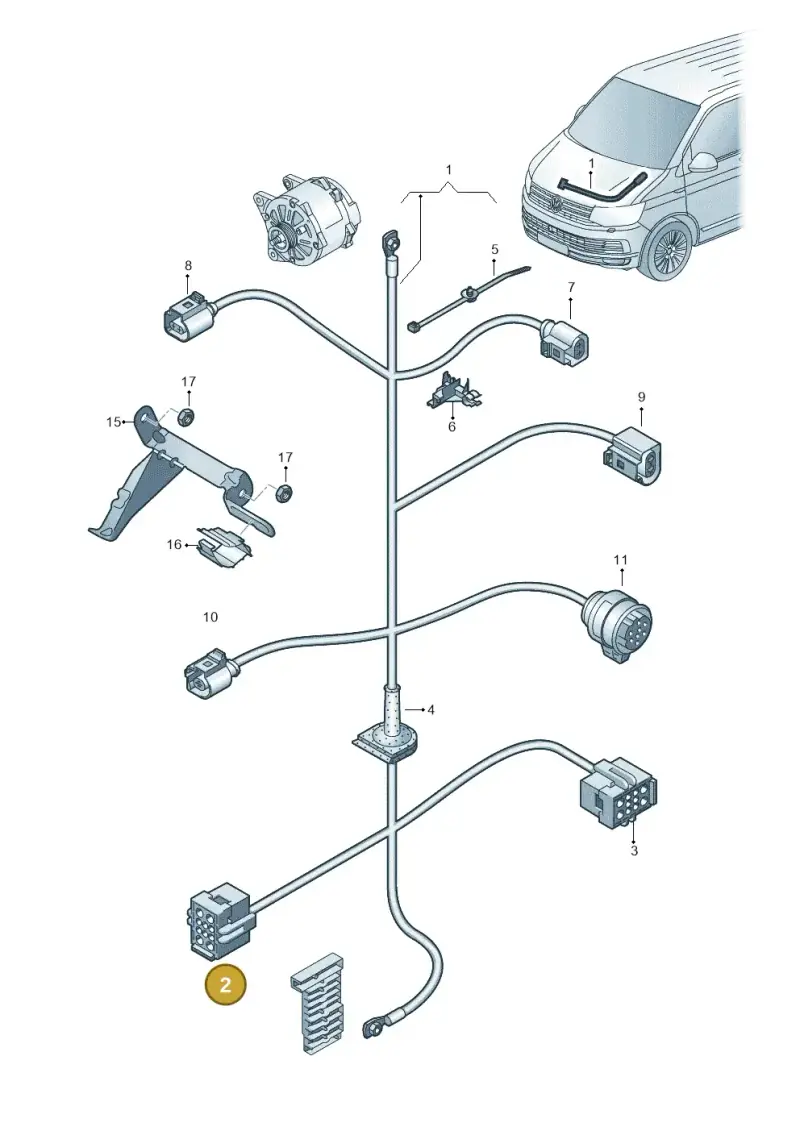 4F0937733A — Volkswagen Caravelle (2015-2019) diagram 861971120, position 2