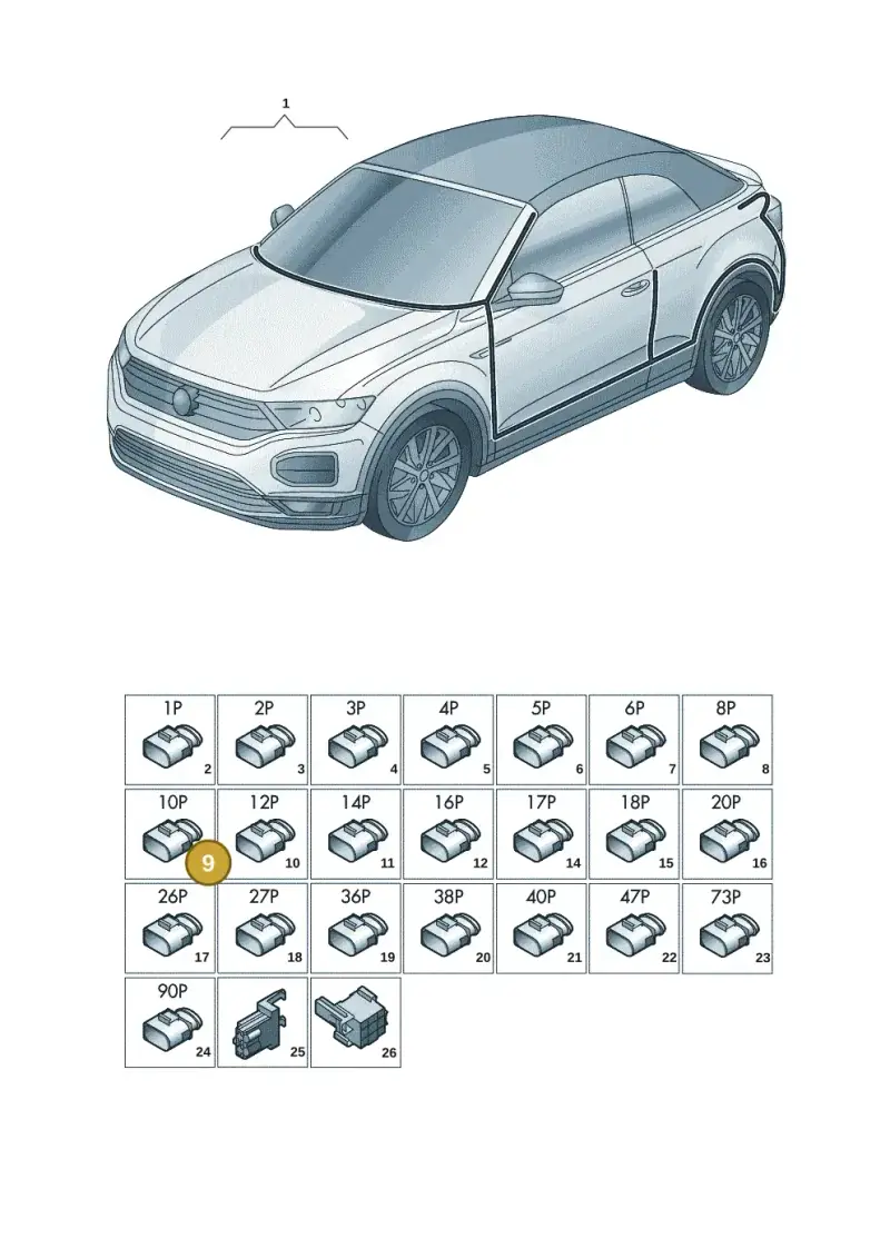 4F0937743 — Volkswagen T-Roc convertible 1.5 (2019-2024) diagram 2gk971081, position 9