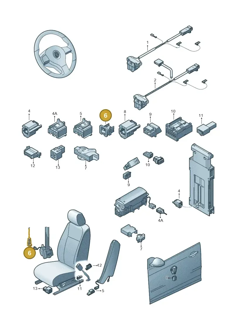 4F0971259 — Volkswagen Golf Cabriolet (2011-2016) diagram 655972250, position 6