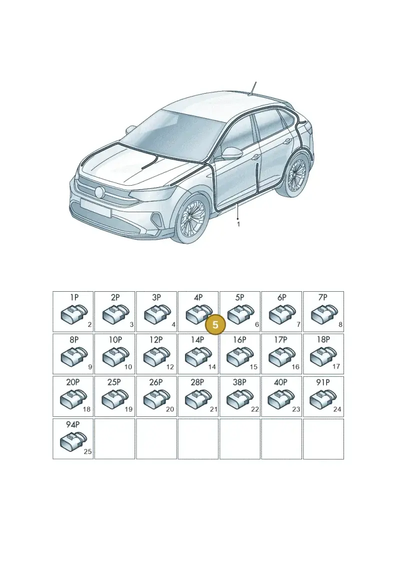 4F0973704 — Volkswagen Taigo (2021-2024) diagram 2f0971081, position 5