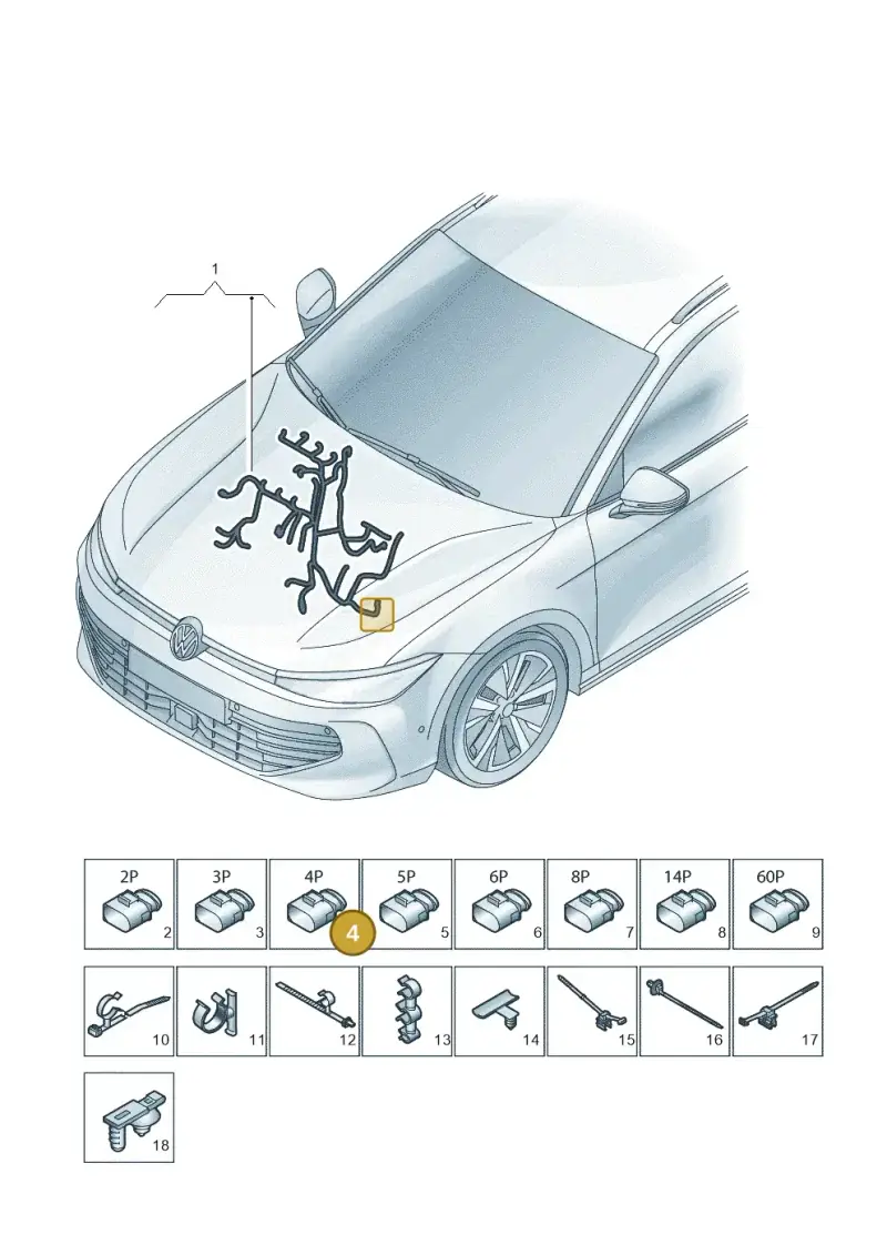 4F0973704 — Volkswagen Passat estate (2023-) diagram 3j0971250, position 4