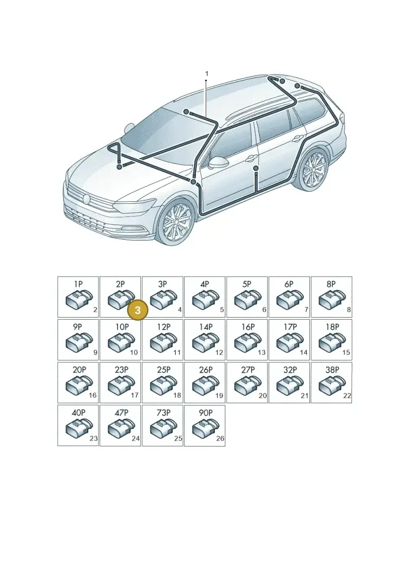 4F0973712 — Volkswagen Passat saloon (2014-2024) diagram 793971900, position 3
