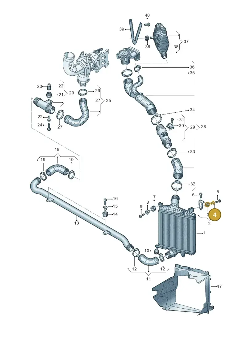 4G0129734 — Volkswagen Touareg (2017-2023) diagram 439145630, position 4