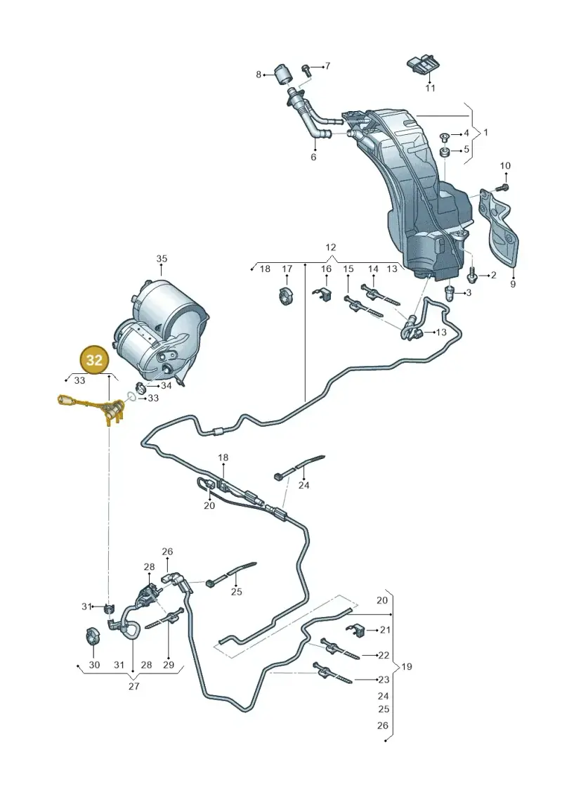 4G0131113D — Volkswagen Touareg (2017-2023) diagram 439253100, position 32