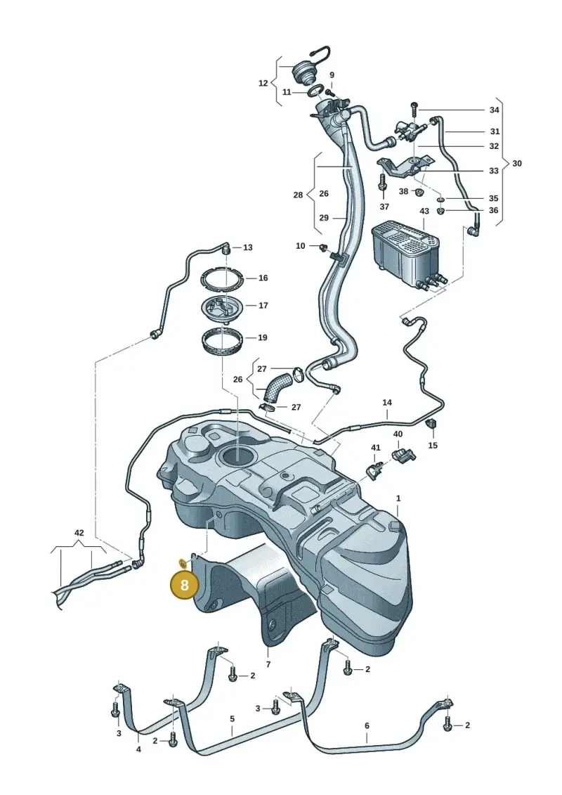 4G0201532 — Volkswagen Touareg (2017-2023) diagram 439201055, position 8