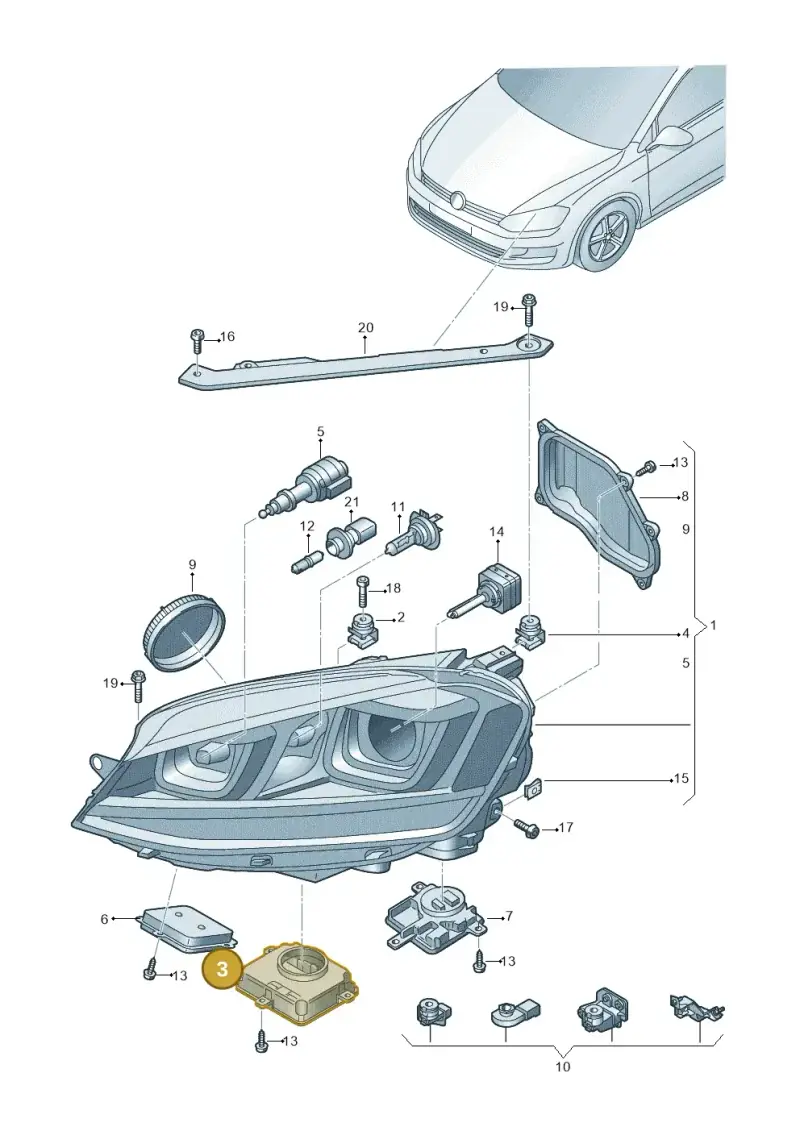 4G0907697F — Volkswagen Golf 1.6 (2015-2019) diagram 746941200, position 3