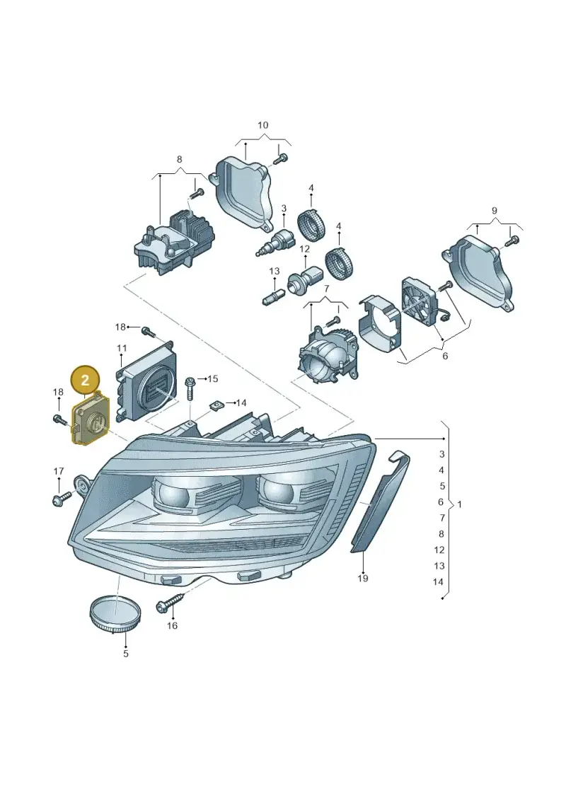 4G0907697F — Volkswagen Caravelle (2015-2019) diagram 861941200, position 2