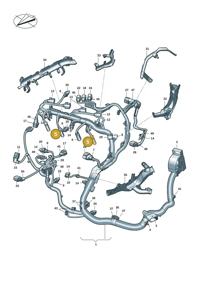 4G0971782 — Volkswagen Caddy Maxi Kombi (2020-2024) diagram 5h0971016, position 5
