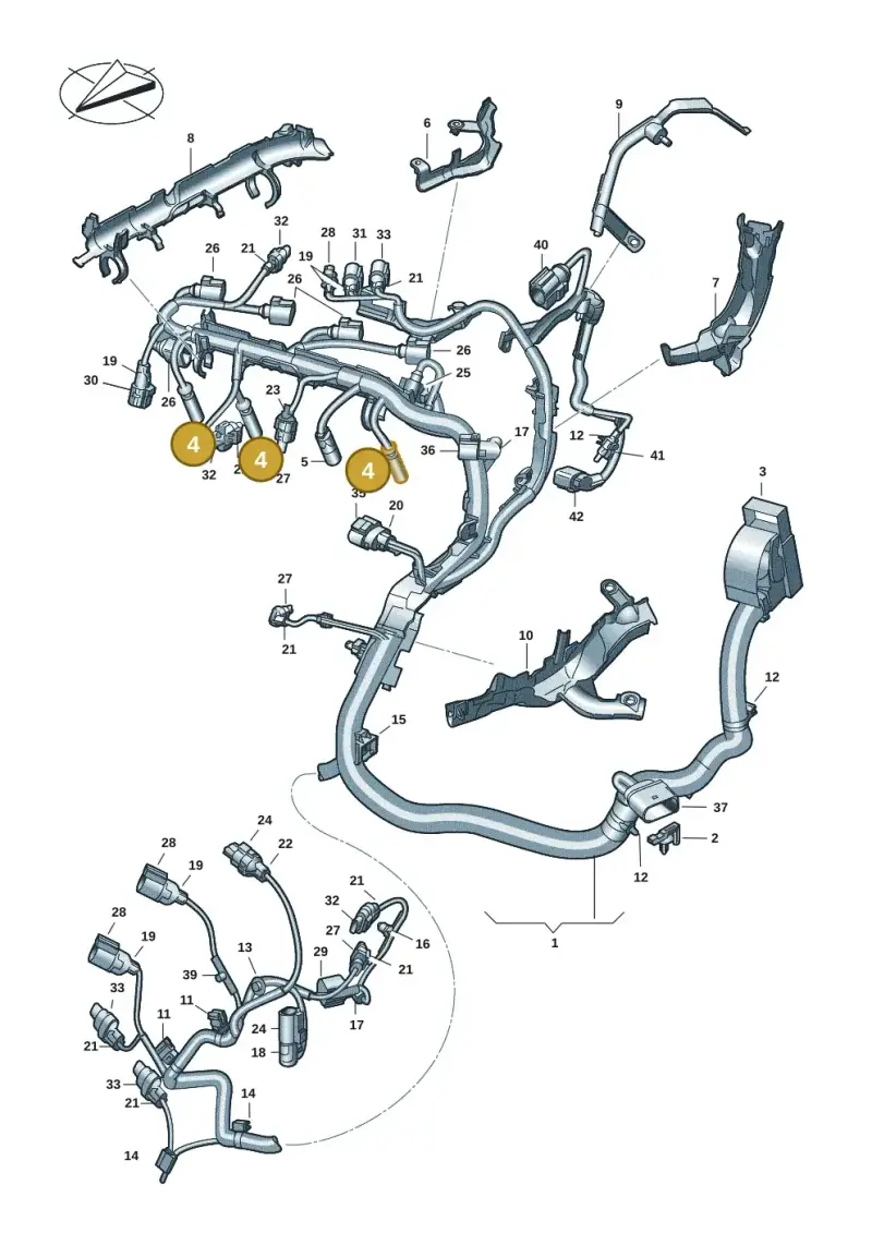4G0971782 — Volkswagen Multivan (2021-) diagram 7t0971280, position 4
