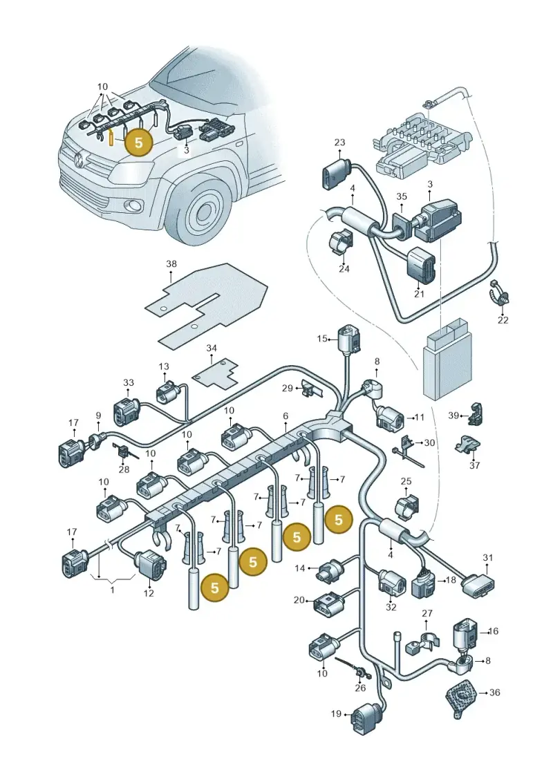 4G0971782 — Volkswagen Amarok twin cab (2022-) diagram 894971050, position 5