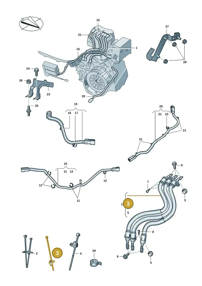 4G0971818 — Volkswagen Golf 2.0 BlueMotion (2019-2024) diagram 5h0970005, position 3